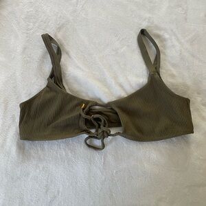 NWT Pacsun Olive Green Ribbed Bikini Top